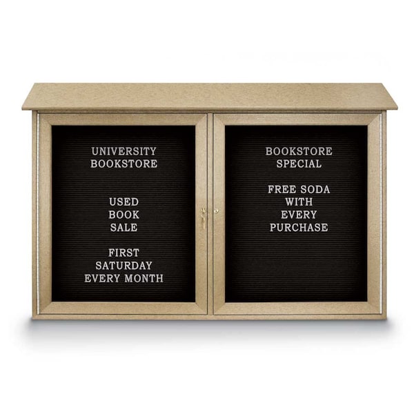 United Visual Products Indoor Enclosed Combo Board, 48"x36", Bronze Frame/Black & Rubber UVCB4836BZ-BLACK-RUBBER - main